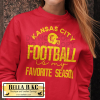 Kansas City Football Is My Favorite Season on Red Tee or Sweatshirt