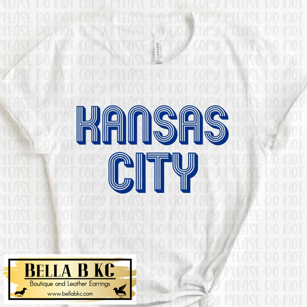 KC Baseball Kansas City Blue Art Deco Tee or Sweatshirt