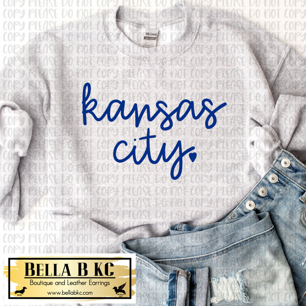 KC Baseball Kansas City Script with Heart Tee or Sweatshirt