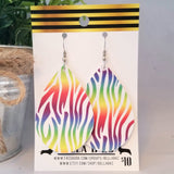 FAUX Animal Print Zebra Rainbow