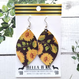 FAUX Floral Sunflowers on Black