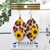 FAUX Floral Sunflowers with Cheetah Print