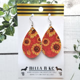FAUX Floral Sunflowers on Red Rust