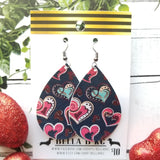 FAUX Valentine Country Hearts on Navy