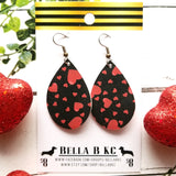 GENUINE Valentine Red Hearts and Lady Bugs Black
