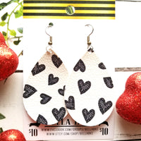 FAUX Valentine Black and White Hearts