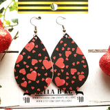 GENUINE Valentine Red Hearts and Lady Bugs Black