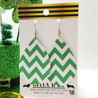 FAUX St. Patrick's Day Chevron Green and White