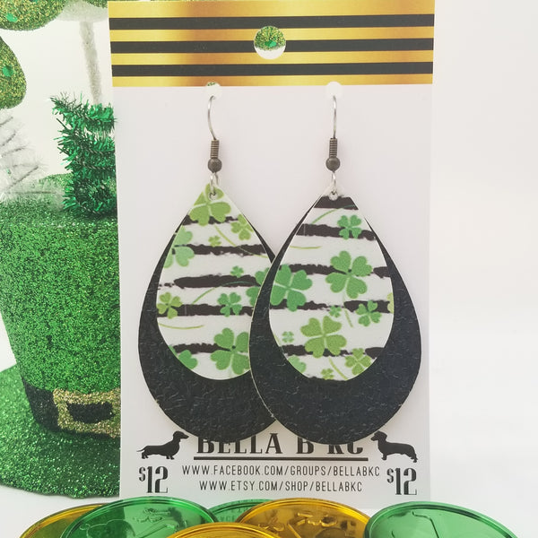 FAUX St. Patrick's Day Stripes and Shamrocks Double