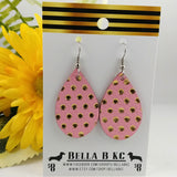 GENUINE Pink with Gold Polka Dots