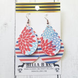 FAUX Americana Red White and Blue Floral Double