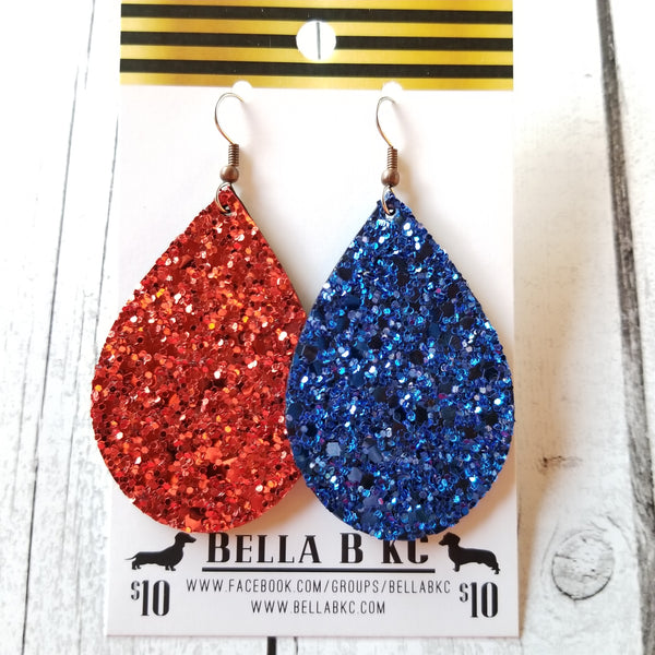 GENUINE Glitter Red & Blue 4th of July