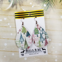 GENUINE CORK Christmas Quirky Trees on White Birch
