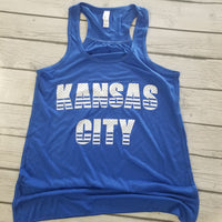 KC Baseball Kansas City Stars & Stripes on Blue Tank