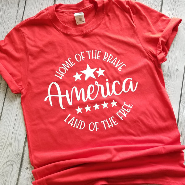 Patriotic Home of the Brave Tee