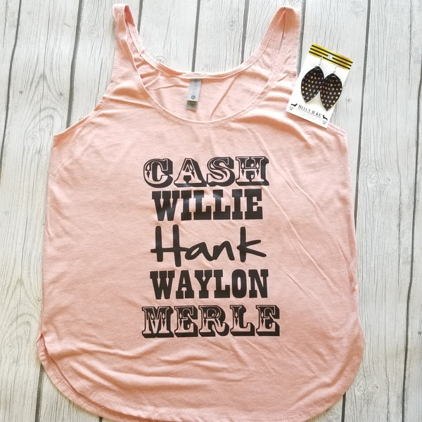 Cash Willie Hank Waylon Merle Tank