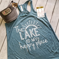 The Lake is my Happy Place Racer Back Tank