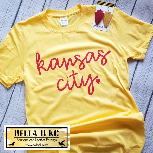Kansas City Red Script on T-Shirt or Sweatshirt