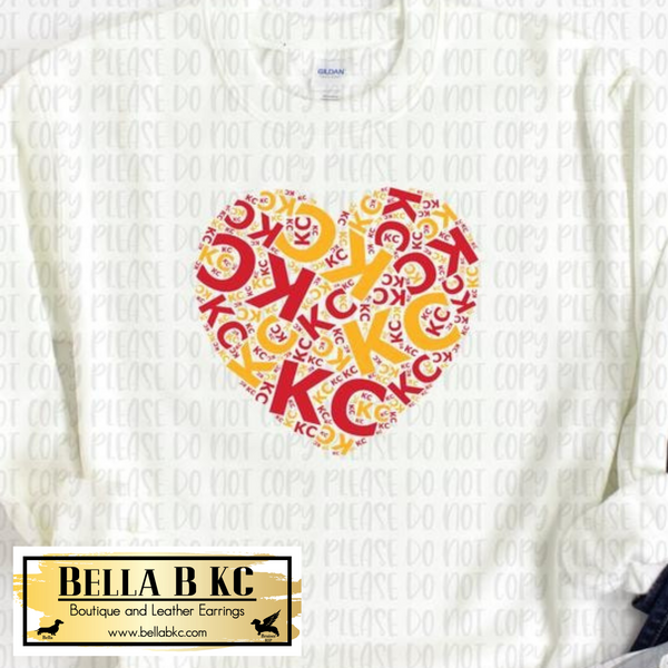 KC Heart Word Art Tee or Sweatshirt