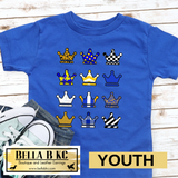 YOUTH KC Baseball Kansas City Mixed Crowns Tee or Sweatshirt