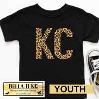 YOUTH Leopard KC on Black T-Shirt or Sweatshirt