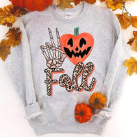 Halloween - Peace Love Fall on Gray Tshirt or Sweatshirt