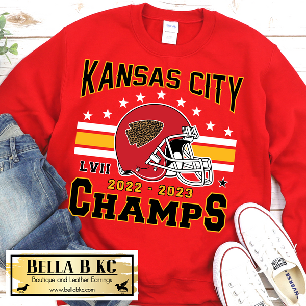 Kansas City Chiefs Cute Sweatshirt // Leopard Heart Football // Touchdown  KC Chiefs Football // Red Kingdom Sweatshirt // Chiefs Champions