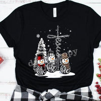 Winter - Jesus Snowman Tee on Black Tee or Sweatshirt