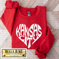 White Kansas City Groovy Heart Tee or Sweatshirt