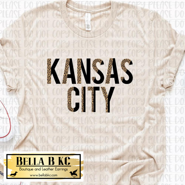 Leopard & Black Block Kansas City on T-Shirt or Sweatshirt