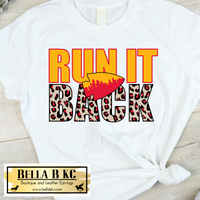 Kansas City Football Champions Run It Back Leopard Tee or Sweatshirt