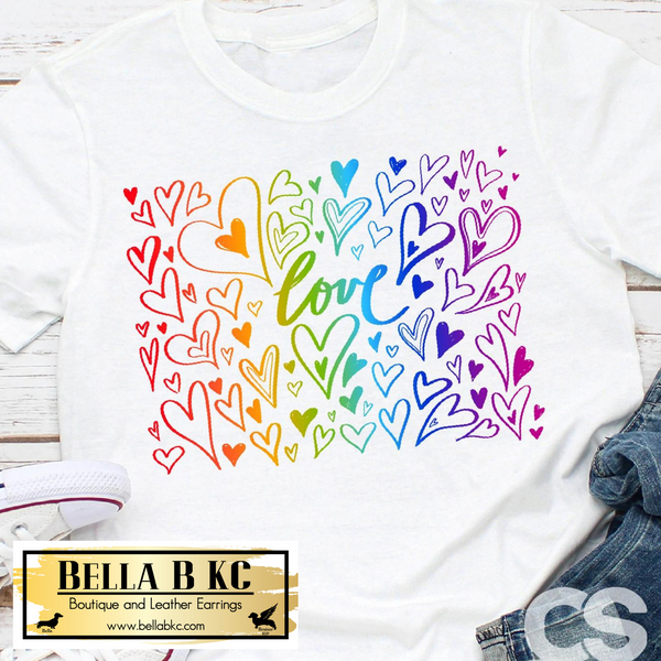 Pride LGBTQ - Rainbow Heart Love Tee