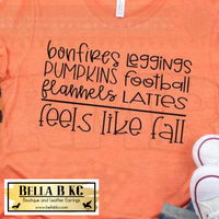 Fall - Bonfires Leggins Pumpkins Football Feels like Fall on Tshirt