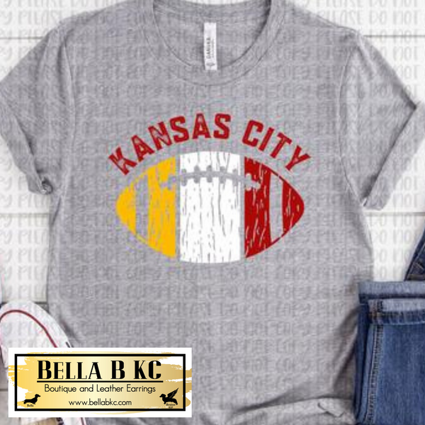 Kansas City Tricolor Football Tee or Sweatshirt