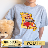 YOUTH Kansas City Football State Doodle Icons Tee or Sweatshirt