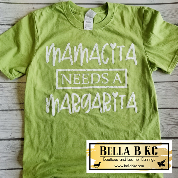 Mamacita Needs a Margarita Tee on Lime Green