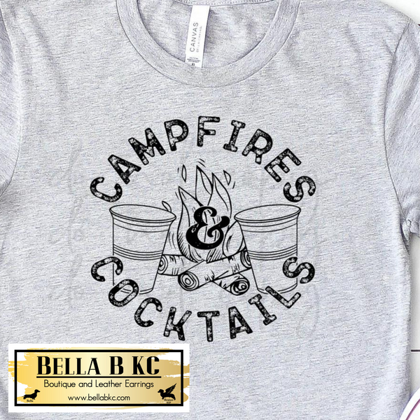 Campfire and Cocktails Grunge Tee