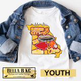 YOUTH Kansas City Football State Doodle Icons Tee or Sweatshirt