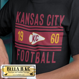 Kansas City Football 1960 Stripes and Arrowhead Tee or Sweatshirt