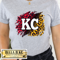 Kansas City Football KC Leopard Brushstrokes Tee or Sweatshirt