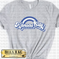 KC Baseball Kansas City Blue Rainbow Retro Tee