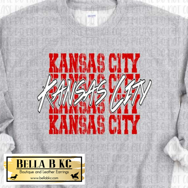 Kansas City Football Grunge Overlay Tee or Sweatshirt