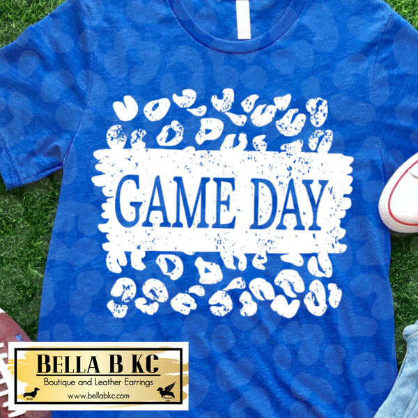 Game Day Leopard White Print Tee