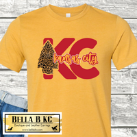 Kansas City Football Leopard Arrowhead Script Tee or Sweatshirt