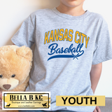 YOUTH KC Baseball Kansas City Banner Tee or Sweatshirt