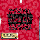 Game Day Leopard Black Print Tee