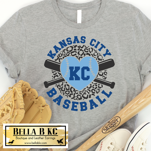 KC Baseball Kansas City Leopard Round Tee or Sweatshirt