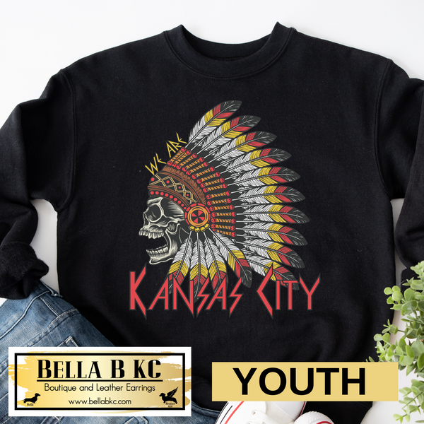 YOUTH Kansas City Football We are KC Skull Head Dress Tee or Sweatshirt