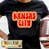 Kansas City Football Retro Bubbly Tee or Sweatshirt