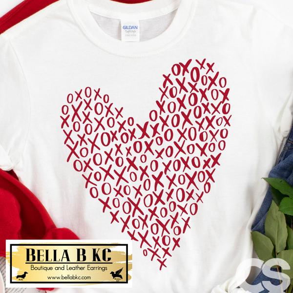 Valentine's Day Heart Shaped Xs and Os Tee
